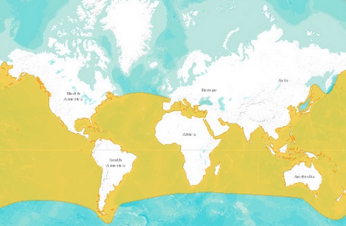 Great White Shark map distribution