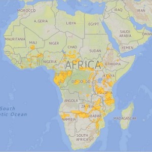 Distribution of the African Elephant. Source: IUCN Red List of Threatened Speceis